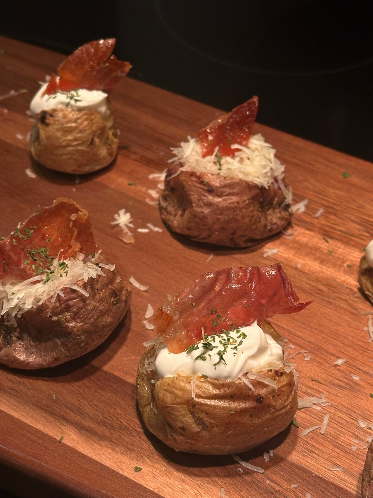 Mini Baked Potatoes with Candied&nbsp;Prosciutto